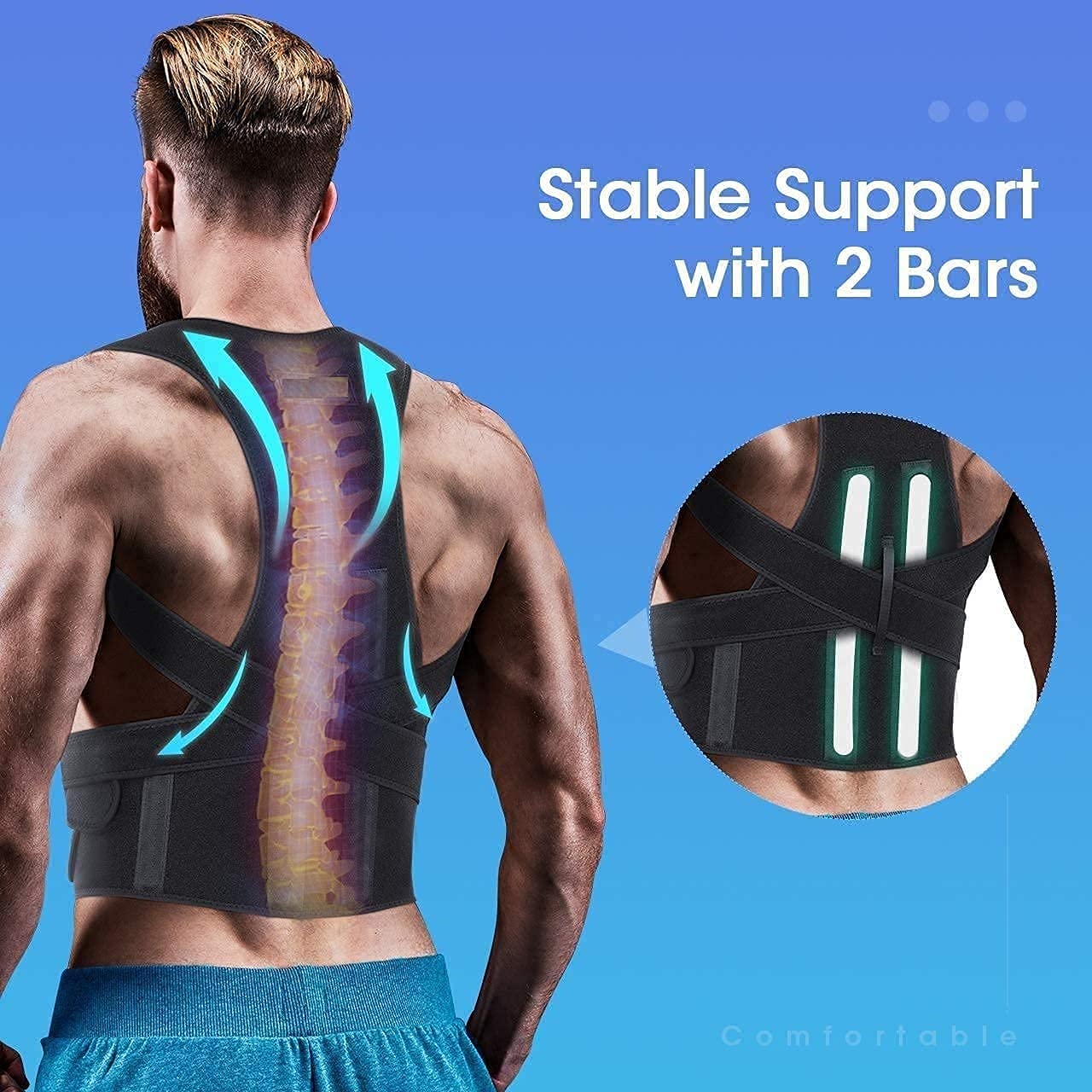 Back Brace  Corrector Therapy Shoulder Belt for Lower and Upper Back Pain