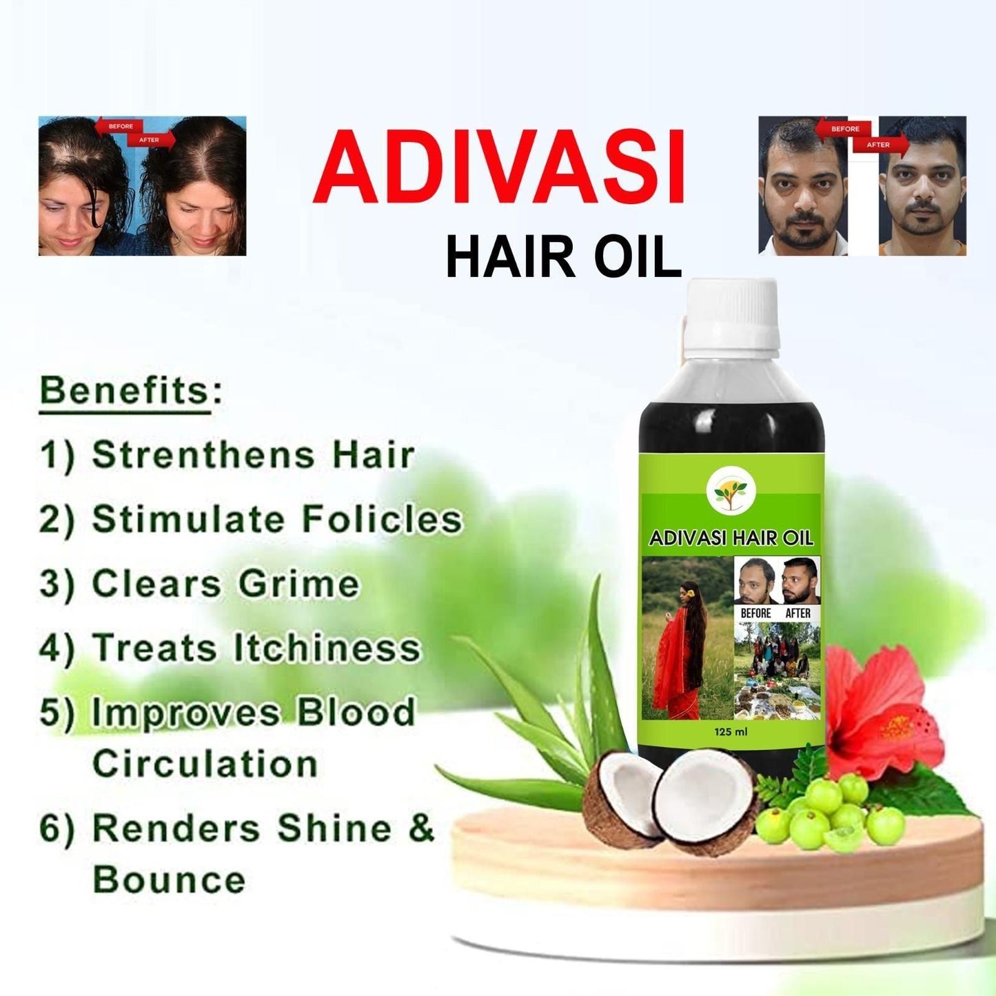 Ayurvedic Oil by Adivasi 125 ML (Combo)