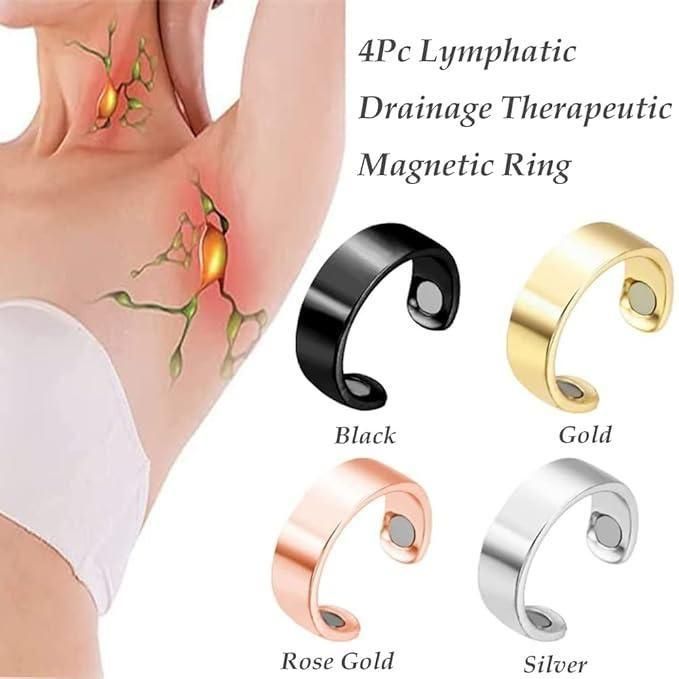 4 Pcs Lymphatic Drainage Therapeutic Magnetic Ring for Men and Women